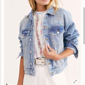 NWT free people night after night denim jacket